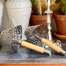 Load image into Gallery viewer, A pair of American Gorham candlestick inserts with shades. 20th century
