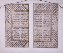 Load image into Gallery viewer, A framed pair of Indian Mughal Style Illuminated Book Pages.
