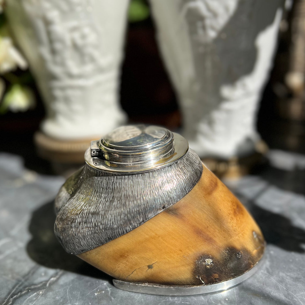 A well mounted Horse Hoof inkwell. Circa 1880