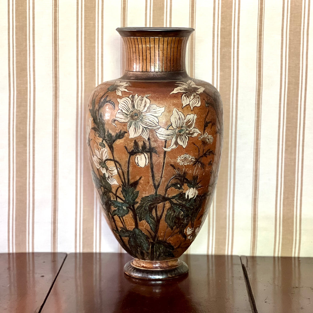An impressive Martin Brothers stoneware vase modelled by (Robert) Wallace Martin, dated 1891