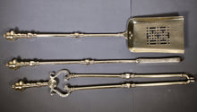 Load image into Gallery viewer, A fine 19th century set of three brass fire tools. English Circa 1850
