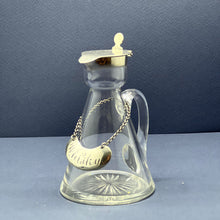 Load image into Gallery viewer, A Hukin and Heath Sterling Silver mounted Whisky Noggin and label. Birmingham 1908
