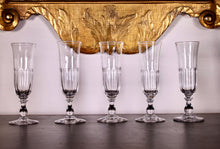 Load image into Gallery viewer, Five  19th century French Champagne Flutes.
