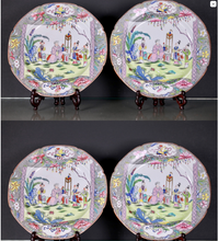Load image into Gallery viewer, A rare set of four Mason&#39;s Ironstone  &#39;Pink Chinese Scroll&#39; pattern plates circa 1813-1820

