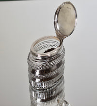 Load image into Gallery viewer, Georgian Cut Glass and Sterling Silver Canister. London 1803
