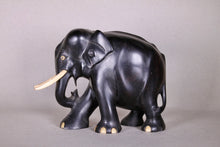 Load image into Gallery viewer, A carved Ebony Asian Elephant.
