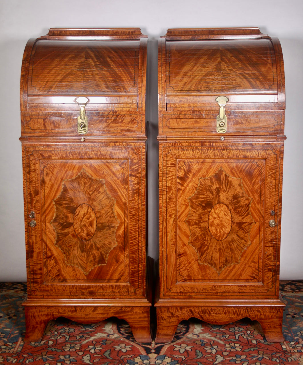 A Fine late Pair of 19th Century bedside cabinets attributed to Wright and Mansfield London