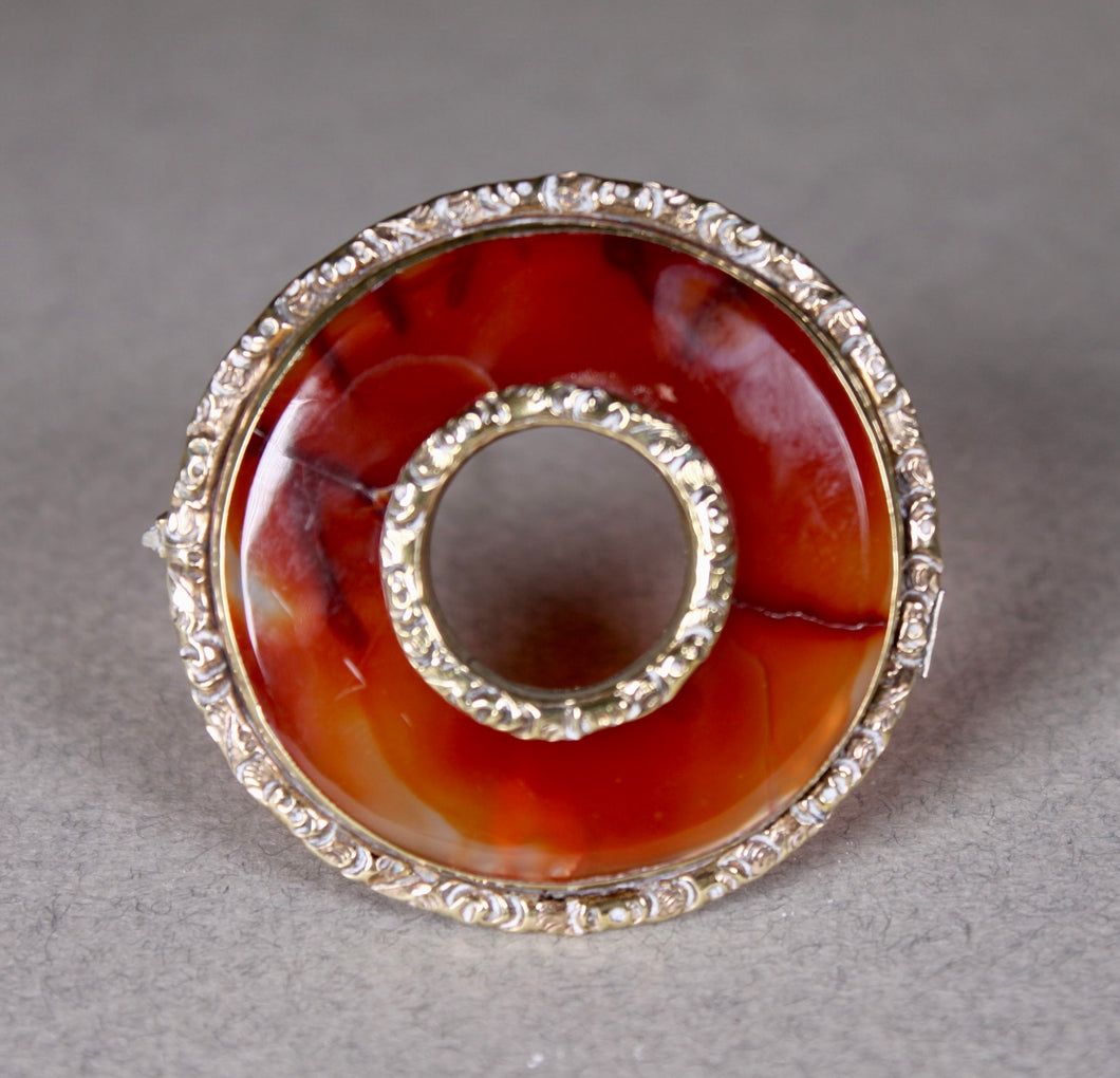 A 19th century Scottish Slab Carnelian brooch