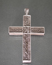 Load image into Gallery viewer, A 19th century silver filigree cross pendant
