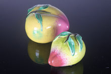 Load image into Gallery viewer, Two Vintage Chinese Export yellow porcelain Peach Altar fruit offerings
