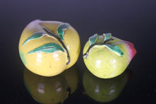 Load image into Gallery viewer, Two Vintage Chinese Export yellow porcelain Peach Altar fruit offerings
